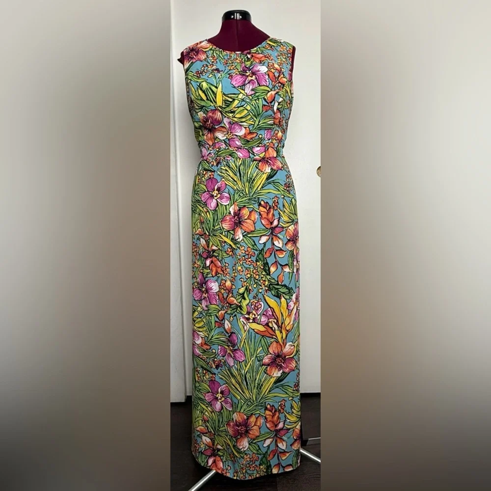 Talbots Floral Maxi Dress - Blue, Pink, Yellow, Green - Picture 6 of 6